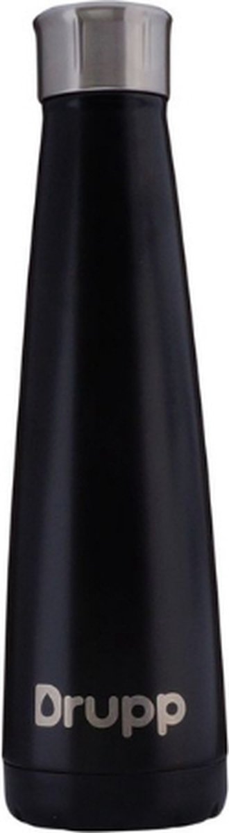 Drupp RVS Thermosfles - Drinkfles - BPA Vrij - 450ML - Dubbele Isolatie - Thermosbeker – Zwart