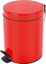 seau Sydney poubelle rouge poubelle à pédale - 3 litres - avec seau intérieur amovible