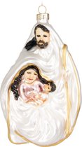 BRUBAKER Marie et Jésus sous le Manteaux protecteur de Dieu - Boule de Noël en Glas peinte à la main - Décorations de sapin de Noël soufflées à la main - Figurines amusantes - Boule de Pendentifs - 13,9 cm