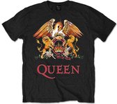 Queen Heren Tshirt -S- Classic Crest Zwart