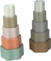 2X Siliconen Baby Stapeltoren - Stapelbekers | Baby speelgoed | Pastel | kleuren en vormen