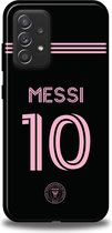 Messi Inter Miami hoesje Samsung Galaxy A52 Backcover TPU Zwart Roze