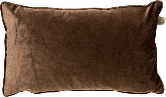 Dutch Decor FINN - Housse de coussin 30x50 cm - velours - de couleur unie - taille fine - Chocolate Martini - marron - avec fermeture éclair