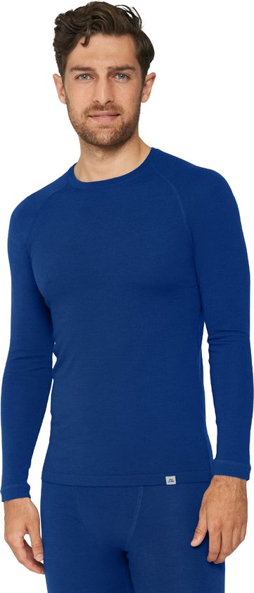 DANISH ENDURANCE Thermo Shirt met Lange Mouwen voor Heren - van Merino Wol - Marineblauw - S