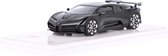 Het 1:43 Diecast-model van de Bugatti Centodieci in zwart. De fabrikant van het schaalmodel is Truescale Miniatures. Dit model is alleen online verkrijgbaar