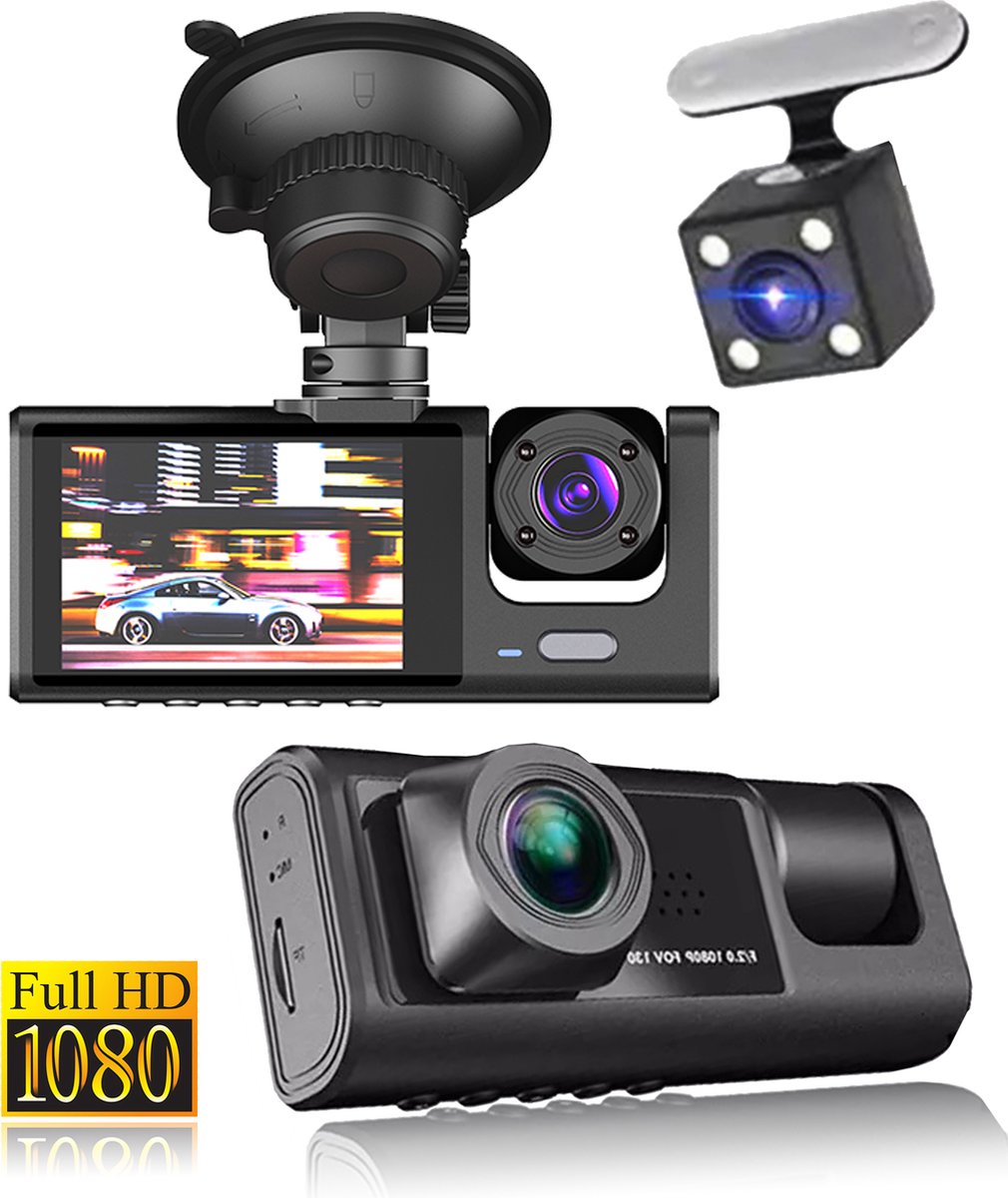 Road Watch Pro - Dashcam - Camera voor en achter - Parkeer Monitor - G sensor - Nachtvisie - 170° Wijdhoeklens