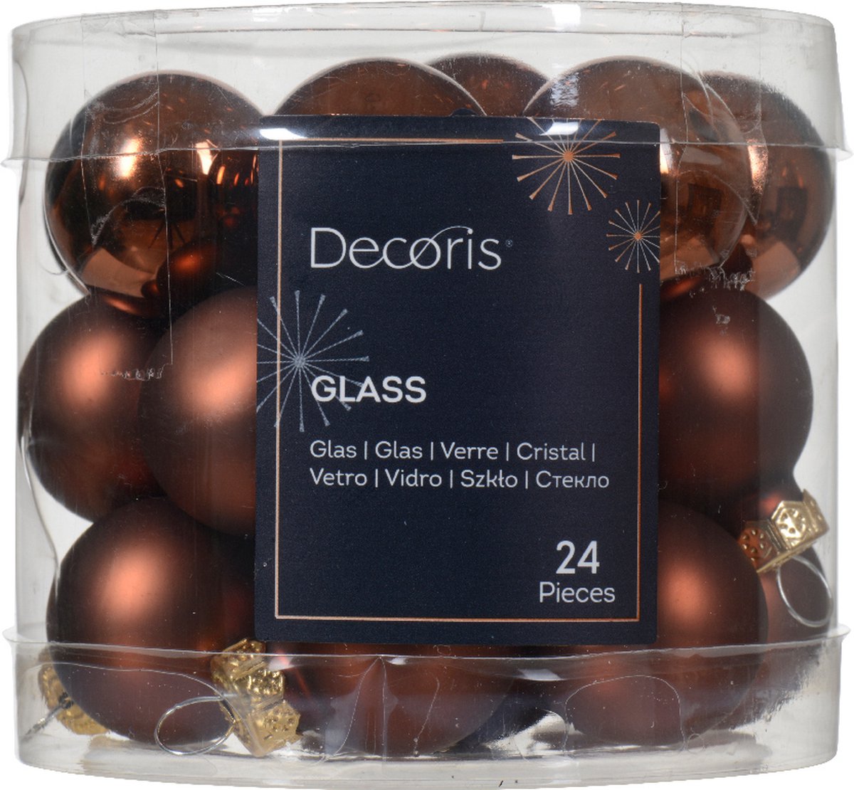 Bol.com Kerstbal gls d2.5 cm esprss ass 24st kerst aanbieding