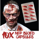 GetGlitterBaby® - Nepbloed Capsules / Vloeibaar Rood Bloed / Horror Halloween schmink / Make Up Nep Wond / Fake Blood Kunst Bloed - 10 Capsules