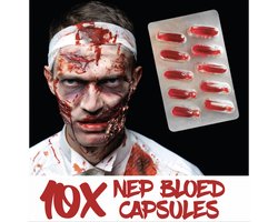 GetGlitterBaby® - Nepbloed Capsules / Vloeibaar Rood Bloed / Horror Halloween schmink / Make Up Nep Wond / Fake Blood Kunst Bloed - 10 Capsules