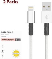 iPhone kabel - Lightning USB kabel 1meter geschikt voor iPhone X/12/13/14 (2 stuks)