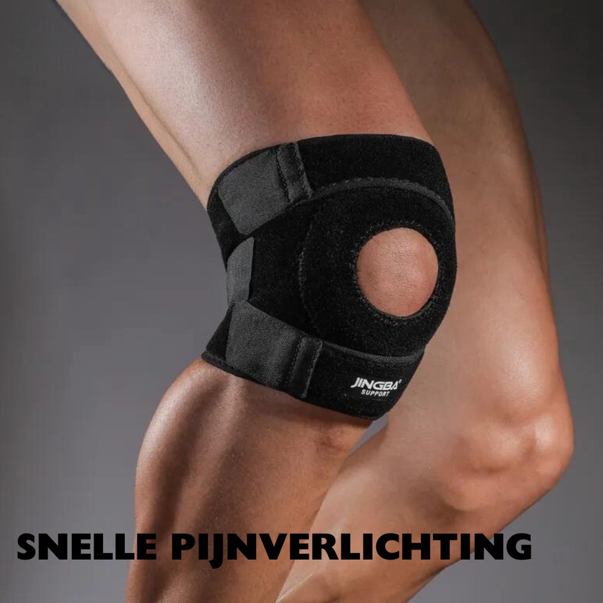 Sport-Goods - Kneebrace - Kniebescherming - Knie ondersteuning - Zwart