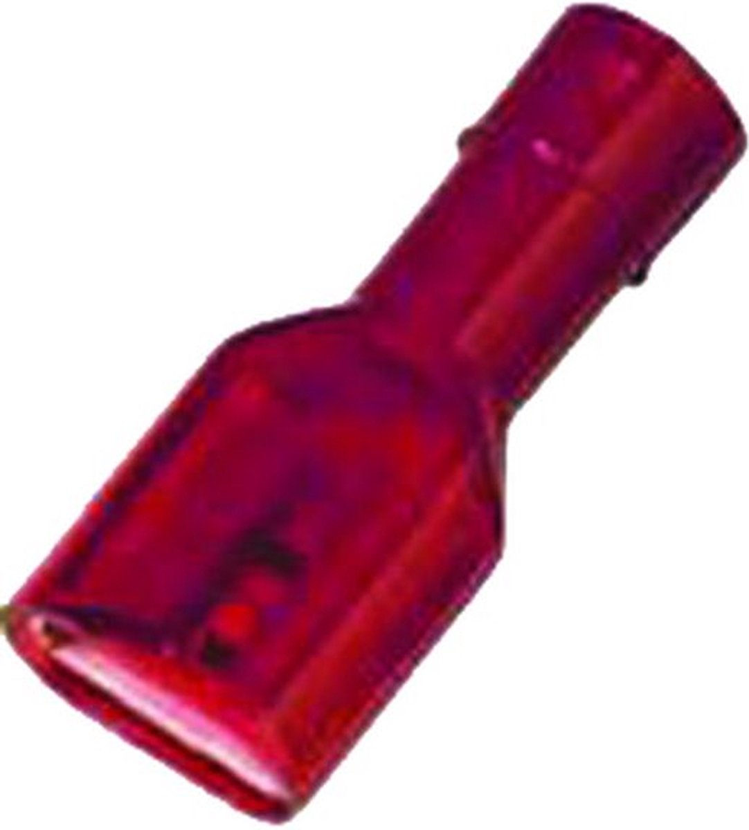 Intercable Q-serie DIN volledig geïsoleerde vlaksteekhuls 0,5-1 mm² 4,8x0,5 messing - rood per 100 stuks (ICIQ145FHVI)