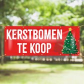 Spandoek Kerstbomen te koop - kerst - kerstboom kopen nieuwjaar - oud en nieuw - winkel - banner - kraam