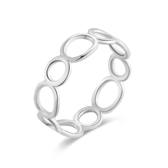 Twice As Nice Ring in zilver, cirkels en ovalen 50