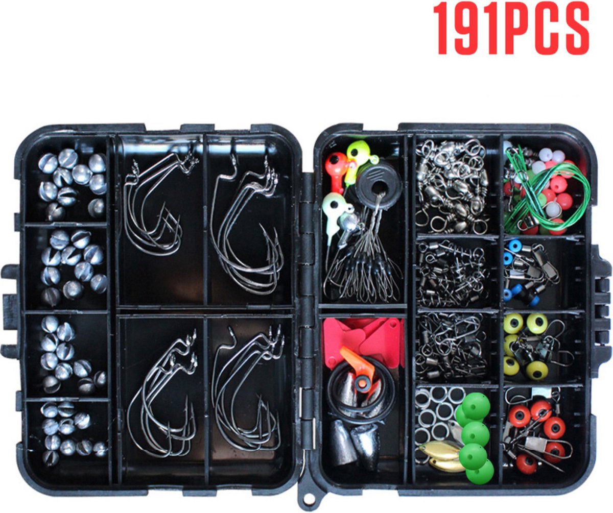 Tacklebox - Karper - Karpervissen - Karper set - Karperset - Karpervissen materiaal - Karpervissen accessoires set - Vis set - Vishaak - Wartels - 191 delig