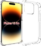 iPhone 15 Pro Hoesje - MobyDefend Transparante Shockproof TPU Gelcase - Verstevigde Hoeken - Volledig Doorzichtig - GSM Hoesje - Telefoonhoesje Geschikt Voor iPhone 15 Pro