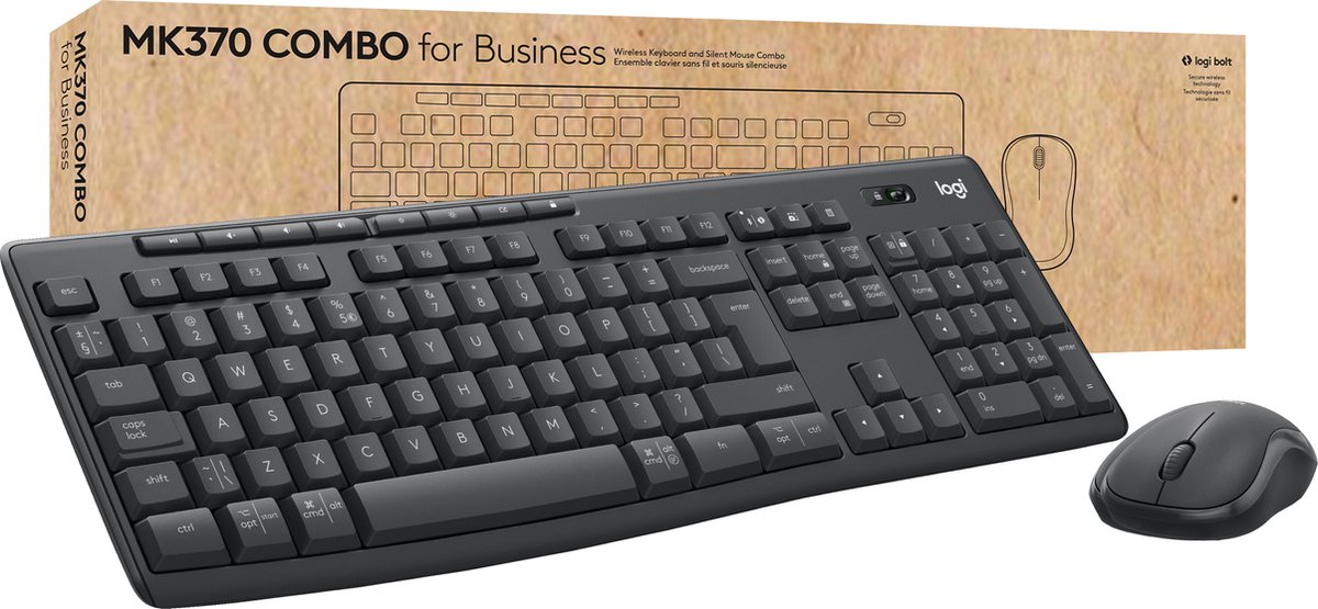 Image of Logitech MK370 Combo for Business toetsenbord Inclusief muis RF-draadloos + Bluetooth QWERTY US International Grafiet