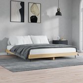 The Living Store Bedframe - Sonoma eiken - 203 x 203 x 20 cm - Duurzaam hout/metaal - Multiplex lattenbodem - Montage vereist