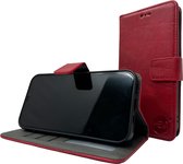 HEM Stylish Book Case (geschikt voor S23 Ultra) Samsung S23 Ultra hoesje met 3 pasjesuitsnedes + fotovakje - Portemonneehoesje - pasjeshouder - Rood