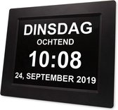 FEDEC Digital Dementia Clock XL Display - Fonction d'alarme - Réveil médical - Horloge calendrier - Zwart