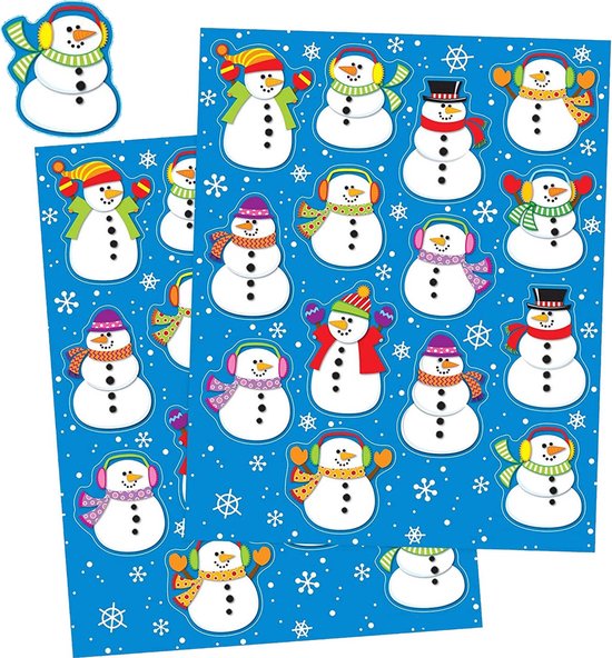 Sneeuwman Stickervellen - Winter Stickers - Knutselen Kinderen - Stickervellen Kinderen - Stickers Kind - Knutselen Volwassenen - Kaarten Maken - Winter Decoratie - Knutselen Meisjes - Stickervellen Sneeuwpop - Beloningsstickers - Stickers Jongens