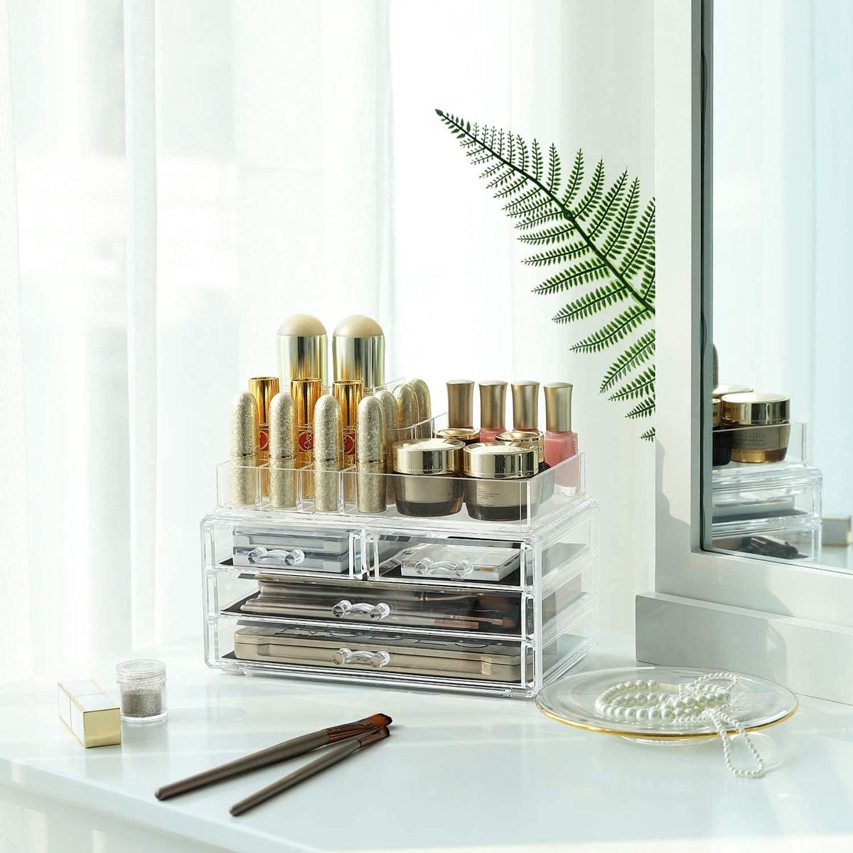 Cosmetische organizer - Make-up organizer - Met 4 lades en 11 vakken - Transparant