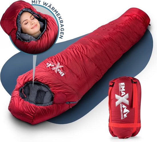 Sac de couchage momie 230 cm hiver -10 °C, sac de couchage outdoor compact  pour le... | bol