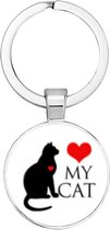 Akyol - I love my cat Sleutelhanger - liefde - katten liefhebbers - dieren liefhebber - houden van - verjaardagscadeau - gift - geschenk - 2,5 x 2,5 CM