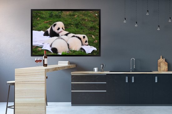 Les pandas nouveau-nés se couchent ensemble 120x80 cm
