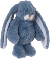 Bukowski pluche konijn knuffeldier - blauw - staand - 22 cm - Luxe kwaliteit knuffels