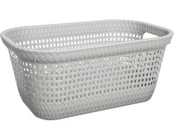5Five Wasmand van rotan gevlochten - beige - kunststof - 45 liter - 59 x 38 x 26 cm