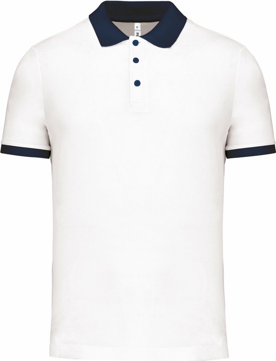 Proact Poloshirt Sport Pro premium quality - wit/navy - mesh polyester stof - voor heren XL