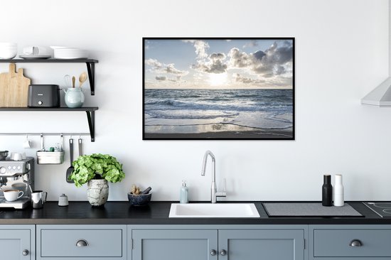 Cadre photo avec affiche - Mer - Nuages ​​- Allemagne - 90x60 cm - Cadre pour affiche