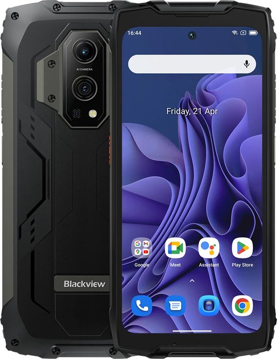 Blackview BV9300 Robuuste Smartphone (100LM Zaklamp) 15080mAh Helio G99 21(12+9)GB+256GB 6.7'' 120Hz 50MP+ 32MP Camera, IP68 Waterdichte Buiten Mobiele Telefoon NFC - Zwart