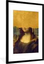 Fotolijst incl. Poster - Mona Lisa - Da Vinci - Goud - 80x120 cm - Posterlijst