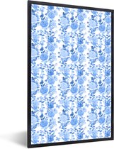 Cadre photo avec affiche - Fleurs - Roses - Blauw - 40x60 cm - Cadre pour affiche