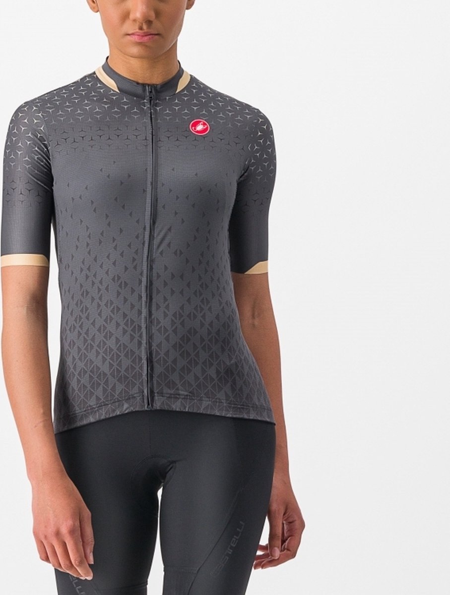 Castelli Fietsshirt Korte Mouwen Dames Grijs Antraciet - CASTELLI PEZZI JERSEY DARK GRAY - M