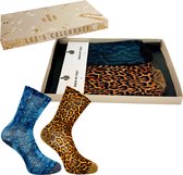Sock My Feet geschenkdoos sokken dames 39 42 - cadeau voor vrouw - duurzaam - naadloos - Python Panther