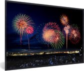 Liste de photos - Feu d'artifice dans un cadre noir ancien et nieuw 90x60 cm - Liste d'impression (Décoration murale salon / chambre)