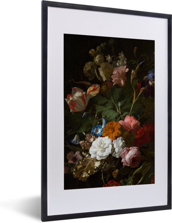 Fotolijst incl. Poster - Vaas met bloemen - Schilderij van Rachel Ruysch - 40x60 cm - Posterlijst