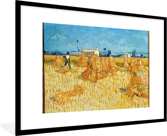 Fotolijst incl. Poster - Oogst in de Provence - Vincent van Gogh - 120x80 cm - Posterlijst
