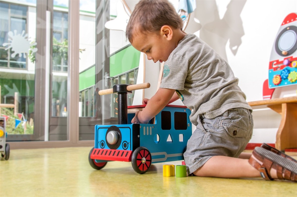 Loop/duwwagen trein Thomas Tank blauw — afbeelding 4