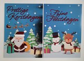 10 X dubbel gevouwen Kerstkaart met envelop 12 x 17 cm - Prettige Kerstdagen - Fijne Feestdagen en Gelukkig nieuwjaar aan binnenzijde