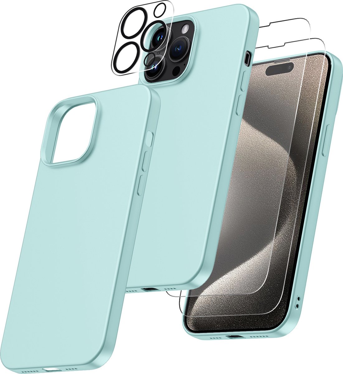 Coque Soft Touch iPhone 15 Pro Max, série Fast Cover Vert foncé