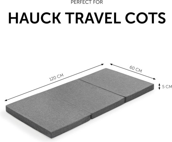 Schuimmatras - Campingmatras - 60 x 120 cm / Hoogte 6 cm - Gemêleerd Grijs van Zoë & Noa — afbeelding 5