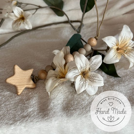 Baby Geboorte Set - Baby Speelgoed - New Born Set - Geschenk Set - Kraamcadeau - Babyshower - Gender Reveal Party - Bijtring - Handgemaakt - Natuurlijke Materialen - Speenkoord - Grijze Olifant — afbeelding 5