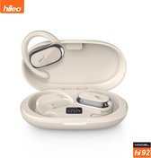 hileo hi92 - Draadloze Oordopjes met Oplaadcase – Wit - Sport - Open-Ear - Bluetooth V5.3 oordopjes – Draadloze oortjes – Verstelbare oorhaken - Open Wearable Stereo – Geschikt voor IOS/Android