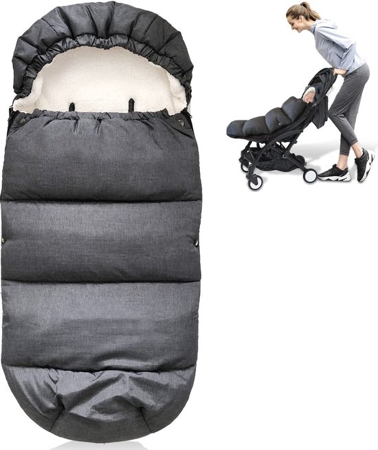 Chancelière pour bébé sac de couchage noir d'hiver pour poussette et siège  auto
