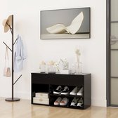 The Living Store Opbergbank - 80 x 30 x 45 cm - zwart - spaanplaat