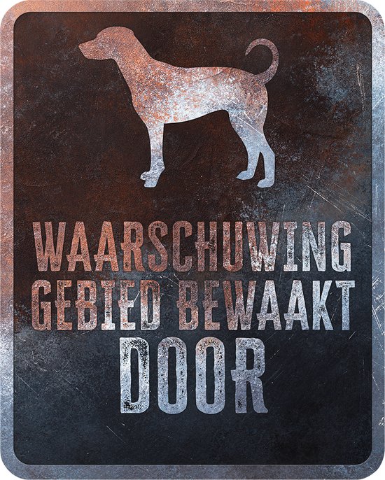 D&D Home, Waarschuwingsbord Let op de hond, 25 x 20 x 0,3 cm, Duitse versie, zwarte achtergrond, roestbestendig metalen waarschuwingsbord met grappige tekst D&D Home, Waarschuwingsbord Let op de hond, 25 x 20 x 0,3 cm, Duitse versie, zwarte achtergrond, roestbestendig metalen waarschuwingsbord met grappige tekst